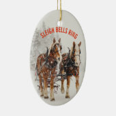 Belgisch paard Sleigh Bells Ring Keramisch Ornament (Rechts)