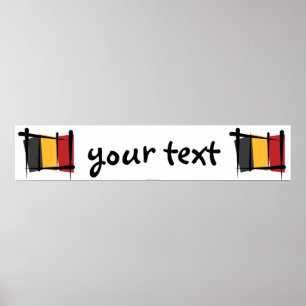 Belgisch penseel Vlag Banner Poster