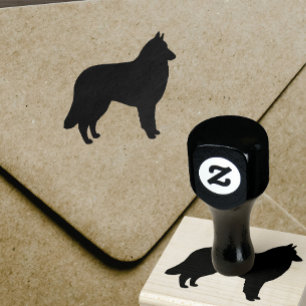 Belgisch Tervuren Hondenras Silhouette Rubberstempel