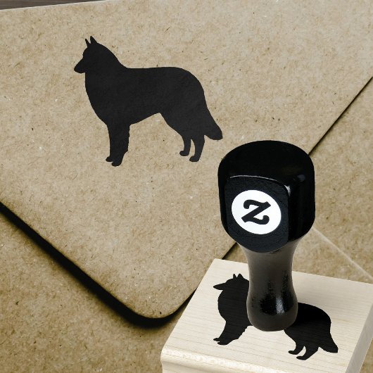 Belgisch Tervuren Hondenras Silhouette Rubberstempel