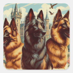 Belgisch Tervuren Schilderij Vierkante Sticker