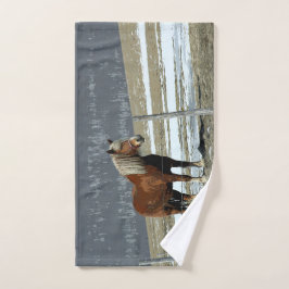 Belgisch trekpaard in paddock handdoek