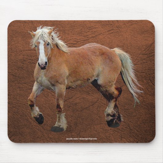 Belgisch trekpaard paardenliefhebber Mousepad Muismat (Voorkant)
