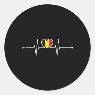 Belgisch Voetbal Hartslag België Belgische Voetbal Ronde Sticker