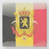 Belgisch wapenschild stenen onderzetter (Voorkant)