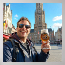 Belgische bierreis door Brugge Poster