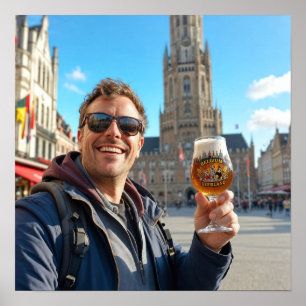 Belgische bierreis door Brugge Poster
