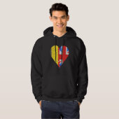Belgische Britse vlag Heart Hoodie (Voorkant volledig)