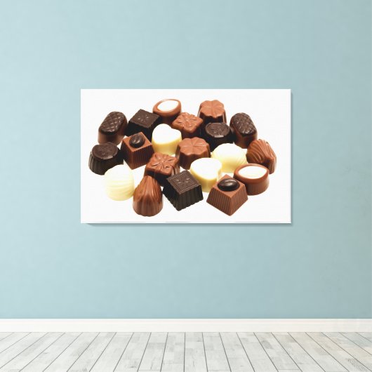 Belgische chocolade canvas afdruk (Insitu (Houten vloer))