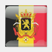 Belgische glanzende vlag magneet (Voorkant)