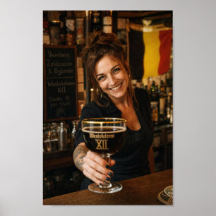 Belgische herberg toast met donker bier poster