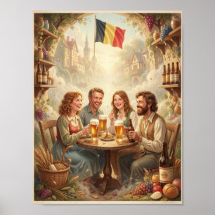 Belgische herberg vreugde en vriendschap poster
