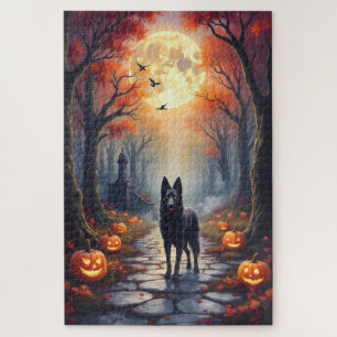 Belgische herder Gotische bos Halloween-kunst Legpuzzel