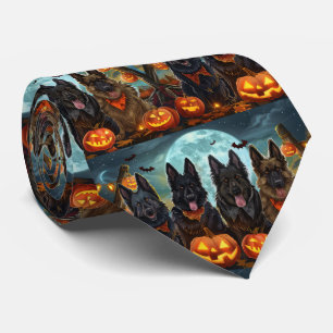 Belgische Herder Halloween Spooky Stropdas