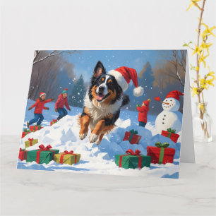 Belgische herder Kerst Sneeuwscène Kaart