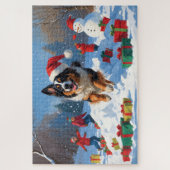 Belgische Herder Kerstfeest Sneeuwscène Legpuzzel (Verticaal)