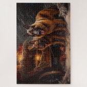 Belgische Herder Sneeuwslee Kerstdecoratie Legpuzzel (Verticaal)