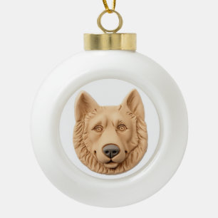 Belgische Herdershond 3D Geïnspireerd Keramische Bal Ornament