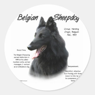 Belgische herdershond geschiedenis; Alles over her Ronde Sticker