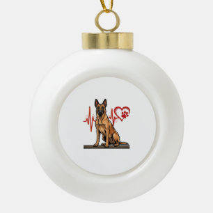 Belgische Herdershond Hartslag Poot Hart Keramische Bal Ornament