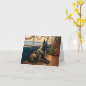 Belgische Herdershond Kerst Cruise: Pawsome Vakant Kaart (Gele Bloem)