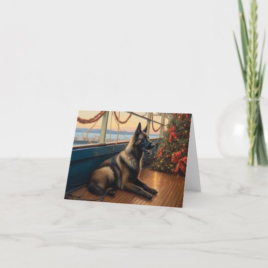 Belgische Herdershond Kerst Cruise: Pawsome Vakant Kaart (Voorkant)