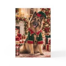 Belgische Herdershond Kerstkaart - Kabouter van Si