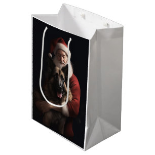 Belgische Herdershond Kerstman Festive Kerstmis Medium Cadeauzakje