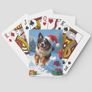 Belgische Herdershond Kerstsfeervol Sneeuwlandscha Pokerkaarten