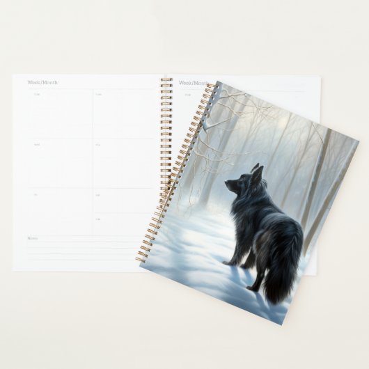 Belgische herdershond laat het sneeuwen Kerstmis Planner (Display)