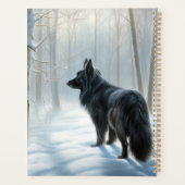 Belgische herdershond laat het sneeuwen Kerstmis Planner (Achterkant)