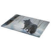 Belgische herdershond laat het sneeuwen Kerstmis Snijplank (Hoek)