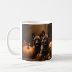 Belgische Herdershond Puppy Herfstpracht Pompoen Koffiemok