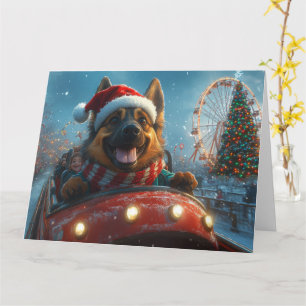 Belgische Herdershond Roller Coaster Kerstmis Kaart