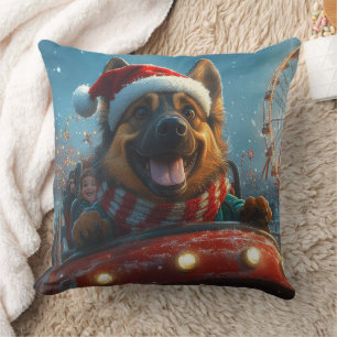 Belgische Herdershond Roller Coaster Kerstmis Kussen