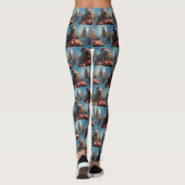 Belgische Herdershond Roller Coaster Kerstmis Leggings (Achterkant)