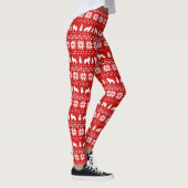 Belgische Herdershond Silhouetten Kerstpatroon Roo Leggings (Rechts)