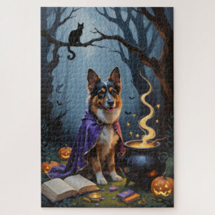 Belgische herdershond Whimsical Halloween-schilder Legpuzzel