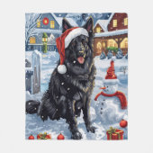 Belgische Herdershond Winter Wonderland Kerstmis Fleece Deken (Voorkant)