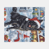 Belgische Herdershond Winter Wonderland Kerstmis Fleece Deken (Voorkant (Horizontaal))