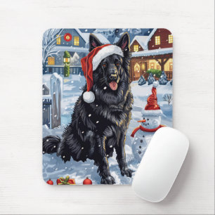 Belgische Herdershond Winter Wonderland Kerstmis Muismat