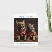 Belgische Herdershonden Puppies Kerstkaart Kaart (Voorkant)