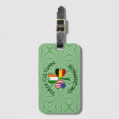 Belgische Ierse vlaggen Shamrock Jouw naam Bagagelabel (Voorkant (verticaal))