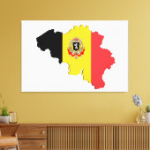 Belgische kaart canvas afdruk (Insitu (Woonkamer))