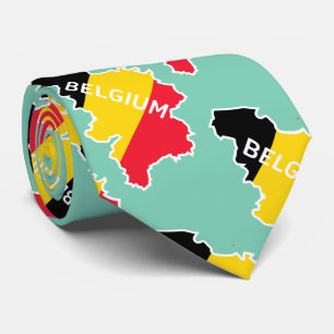 Belgische kaart en vlag stropdas