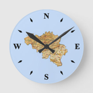 Belgische kaartklok ronde klok
