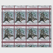 Belgische kersthond cadeaupapier (Vlak)