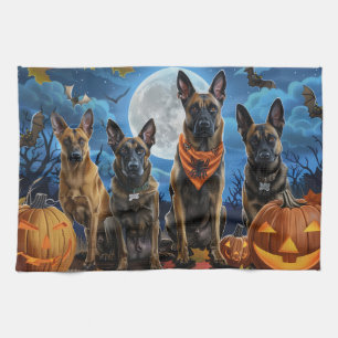 Belgische Malinoi Halloween Spooky Theedoek