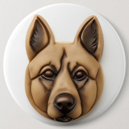 Belgische Malinoi hond 3D geïnspireerd Ronde Button 6,0 Cm (Voorkant)