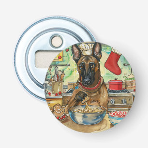 Belgische Malinoi Kerstbakken: Festive Kerstmis Button Flesopener